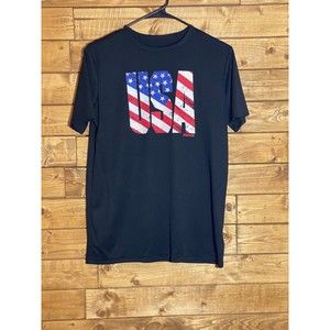Reebok XL 18/20 Black Dri Fit USA Shirt